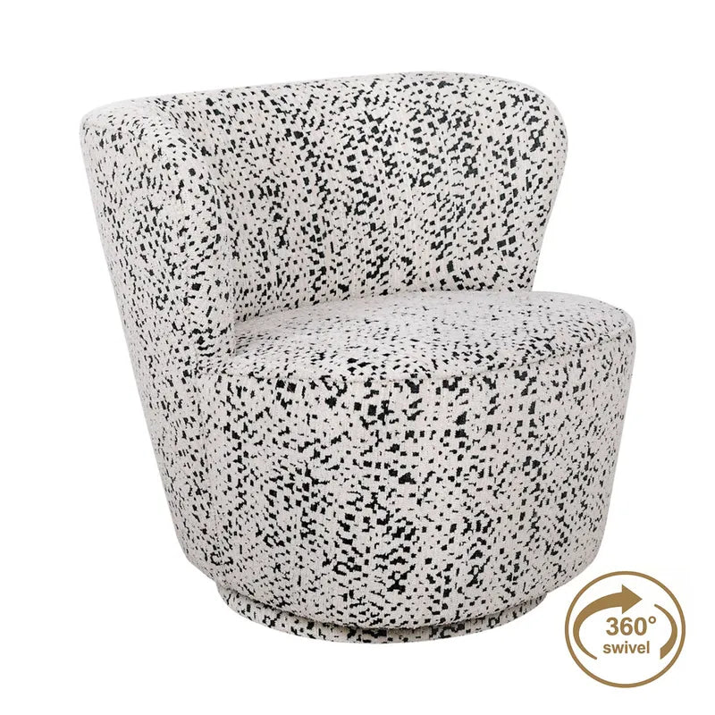 Bennett Swivel Armchair in Charcoal Jacquard