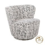 Bennett Swivel Armchair in Charcoal Jacquard