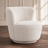 Bennett Swivel Armchair in Ivory Weave