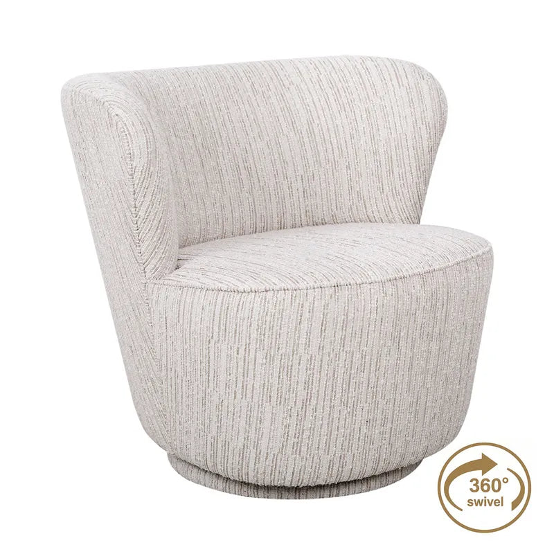 Bennett Swivel Armchair in Ivory Weave