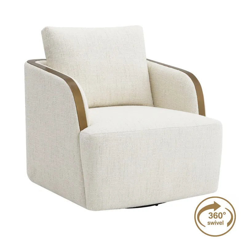 Langley Swivel Armchair in Ivory