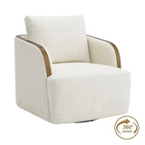 Langley Swivel Armchair in Ivory