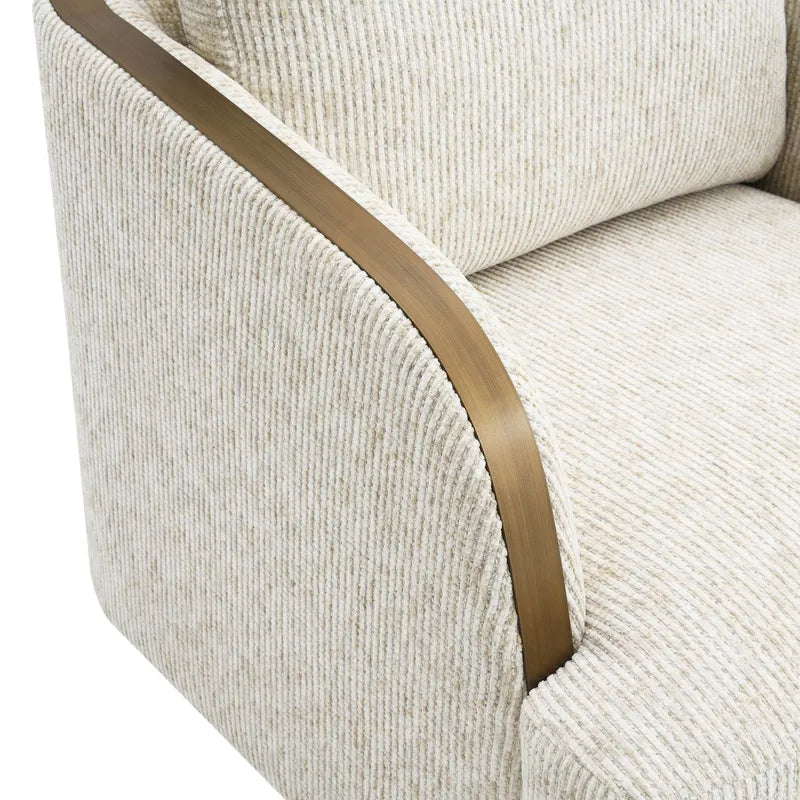 Langley Swivel Armchair in Cream Stripe
