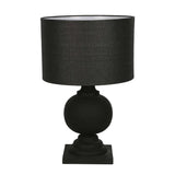 Midnight Black Wooden Table Lamp with Black Shade