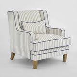 Newport Armchair In Blue And White Pinstripe