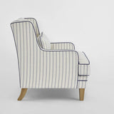 Newport Armchair In Blue And White Pinstripe