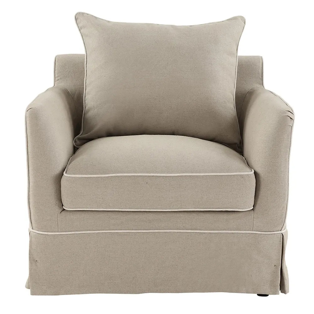 Avondale Armchair In Natural with Piping