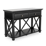Newport Two Drawer Console Table In Black