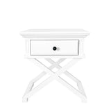 Newport Cross Leg Side Table In White