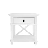 Newport Bed Side Table In White