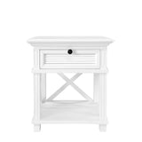 Long Island Bed Side Table In White