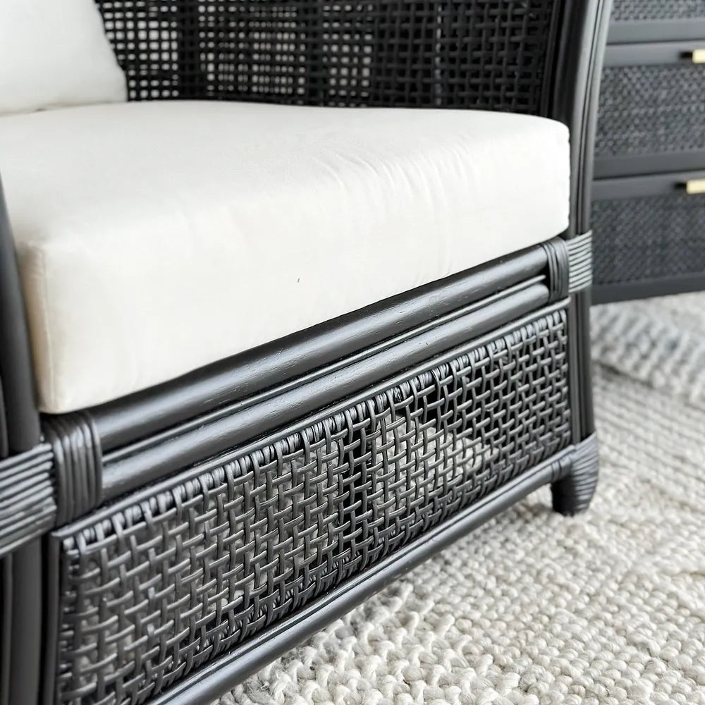 Bahamas Rattan Armchair in Black