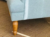Chesterfield Winged Armchair In Sage Linen