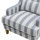 Newport Armchair In Sky Blue Stripe
