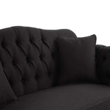 Charcoal Chesterfield Three Seater Sofa With Studs