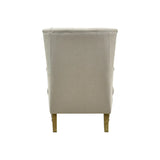 Chesterfield Beige Linen Winged Armchair