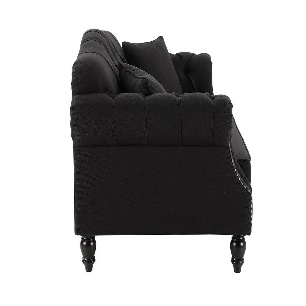 Charcoal Chesterfield Two Seater Sofa With Studs
