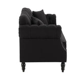 Charcoal Chesterfield Two Seater Sofa With Studs