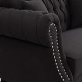 Charcoal Chesterfield Two Seater Sofa With Studs