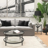 Portland Black and Glass Side Table