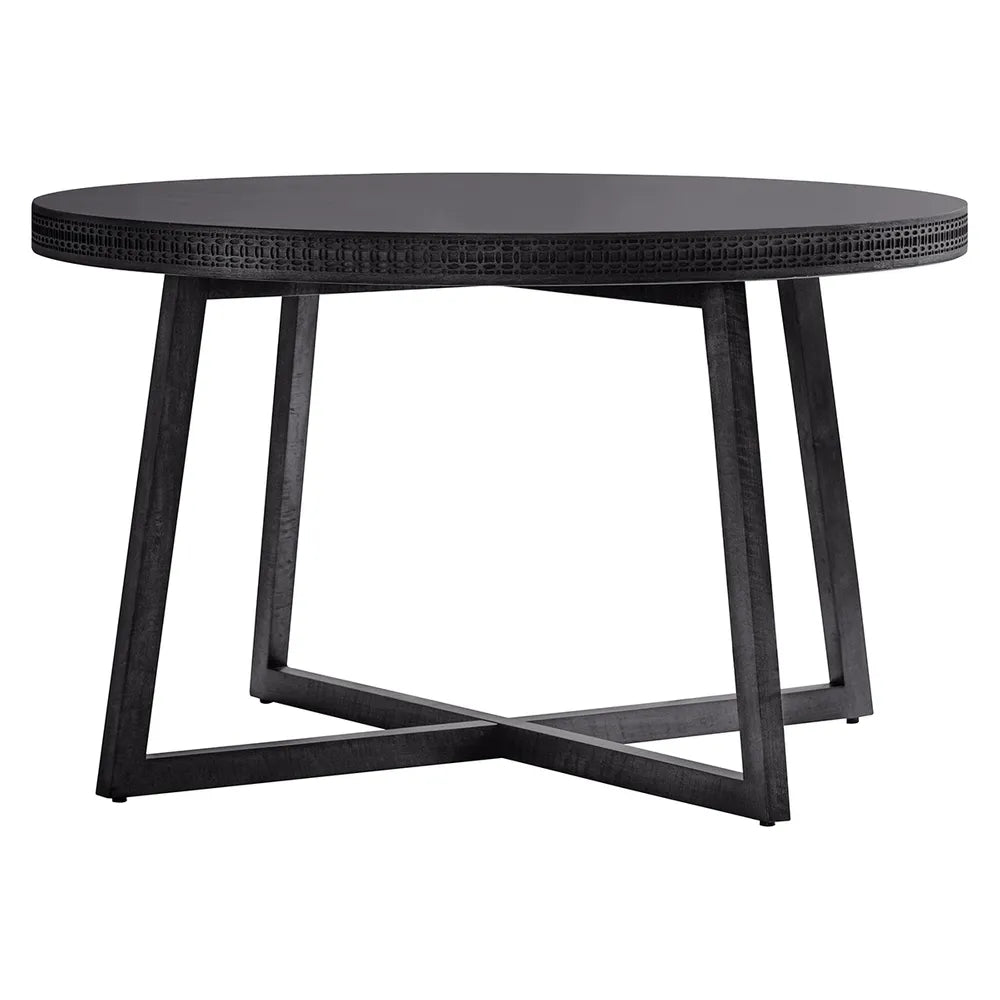 Luna Round Dining Table In Black