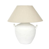 Bayview White Table Lamp With Natural Shade