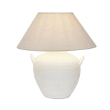 Bayview White Table Lamp With Natural Shade