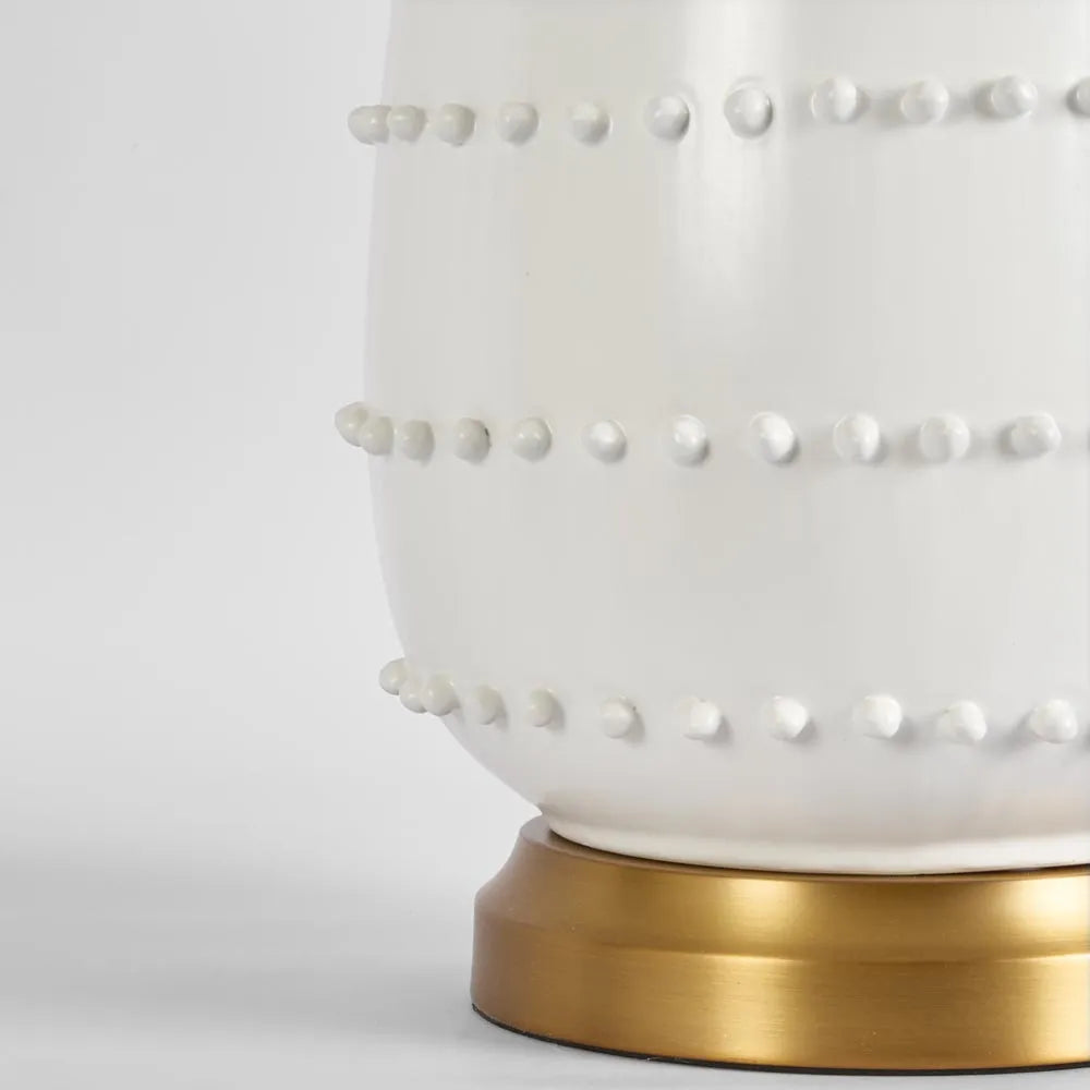 Liberty White Table Lamp With Natural Linen Shade