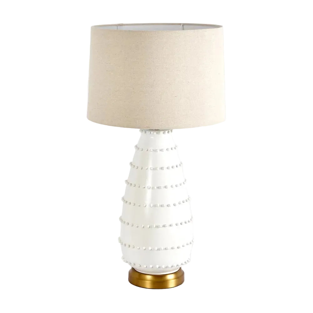 Liberty White Table Lamp With Natural Linen Shade