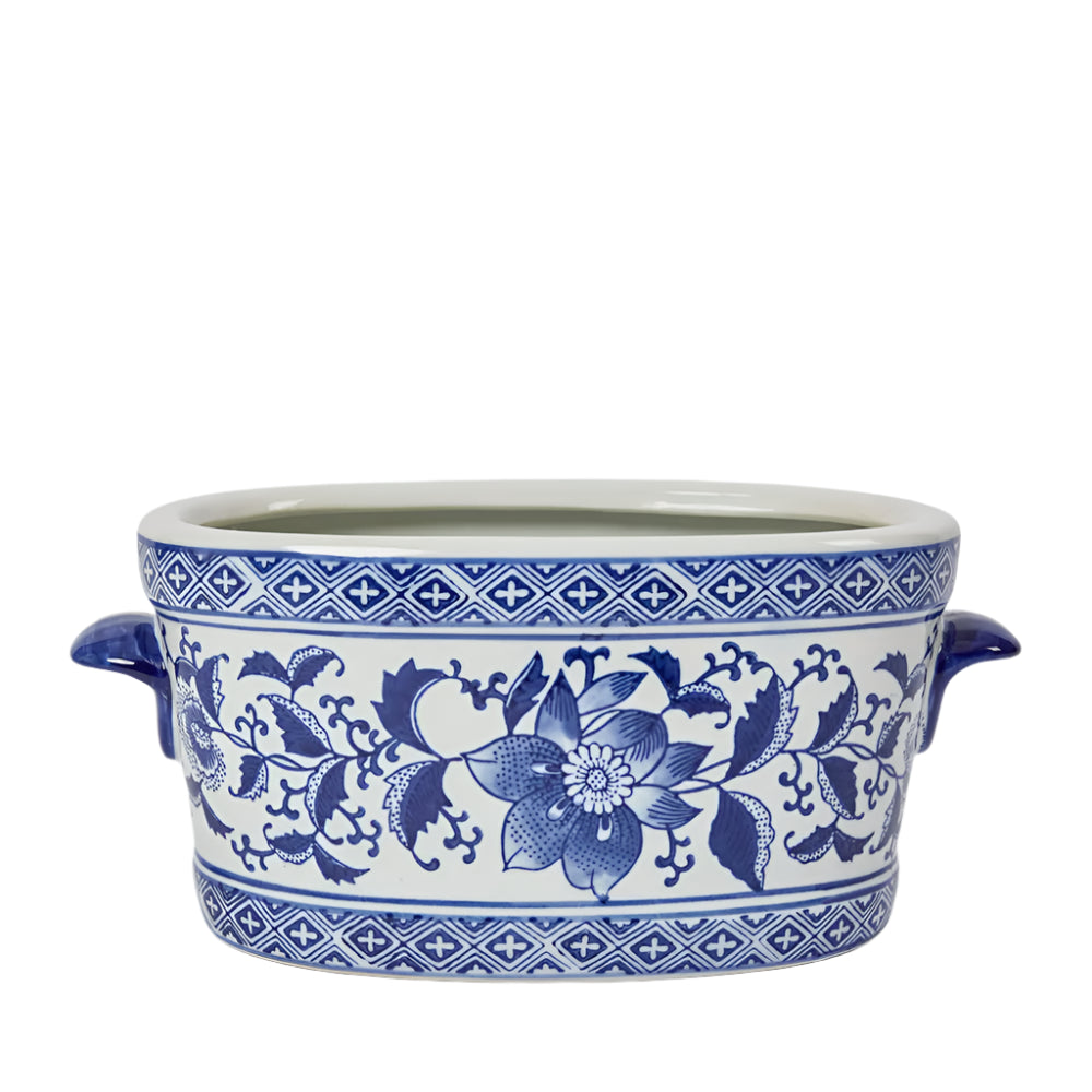 Blue & White Bloom Planter