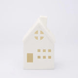 Pair of White Porcelain Light Up Houses