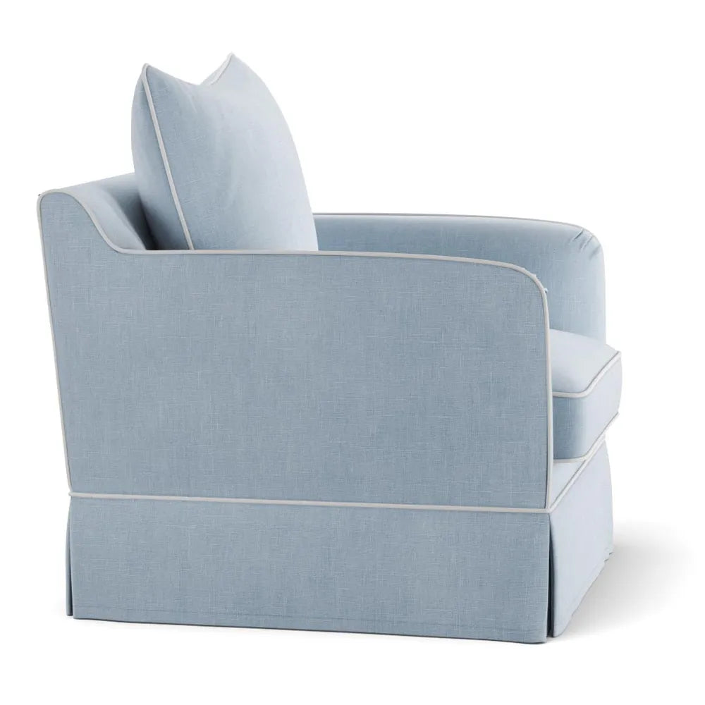 Avondale Armchair In Pale Blue with Piping