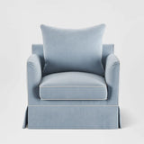 Avondale Armchair In Pale Blue with Piping