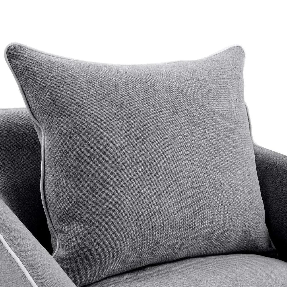 Avondale Armchair In Classic Grey with Piping