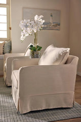 Avondale Armchair In Ivory with Piping