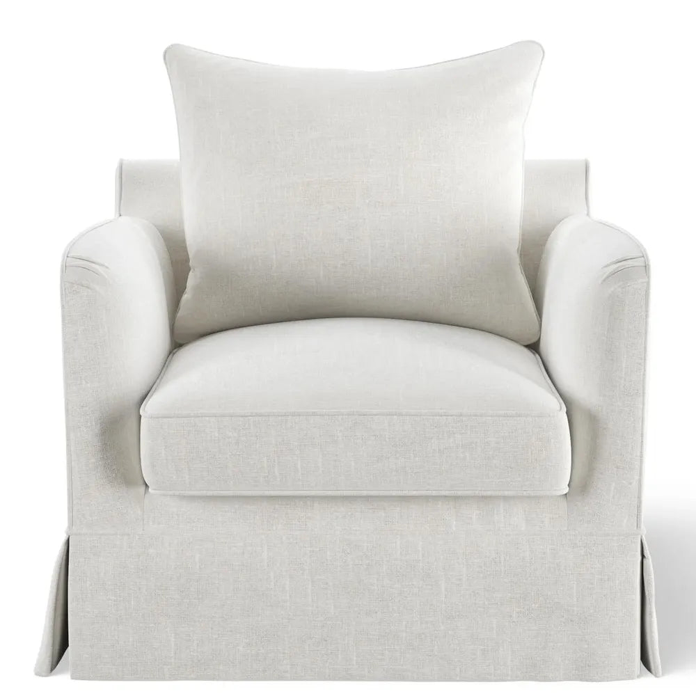 Avondale Armchair In Ivory with Piping