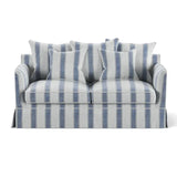 Avondale Two Seater Sofa In Sky Blue Stripe with Piping