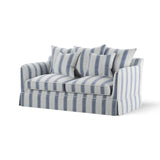 Avondale Two Seater Sofa In Sky Blue Stripe with Piping