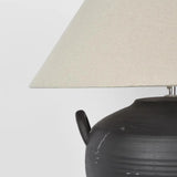 Bayview Black Table Lamp With Natural Shade