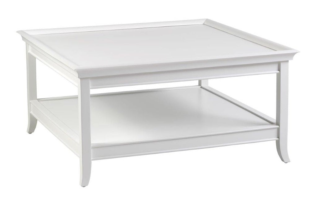 Bayview Solid Top Square Coffee Table In White