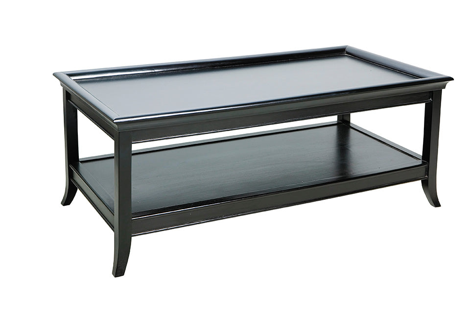 Bayview Solid Top Rectangular Coffee Table In Black