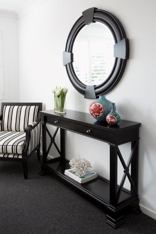 Bayview Two Drawer Console Hall Table In Black