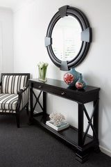 Bayview Two Drawer Console Hall Table In Black