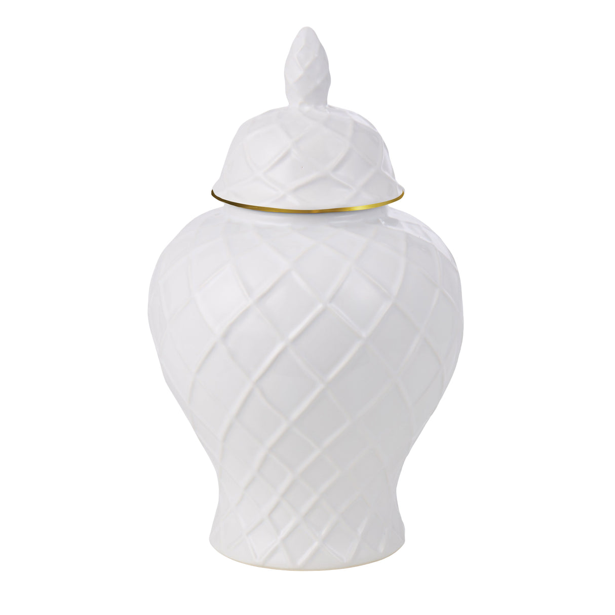 Gold Trimmed Diamond Ginger Jar