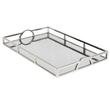 Small Luxury Silver Rectangular Mirrored Tray With Handles