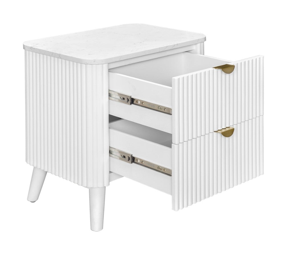 Monaco Bedside Table in White