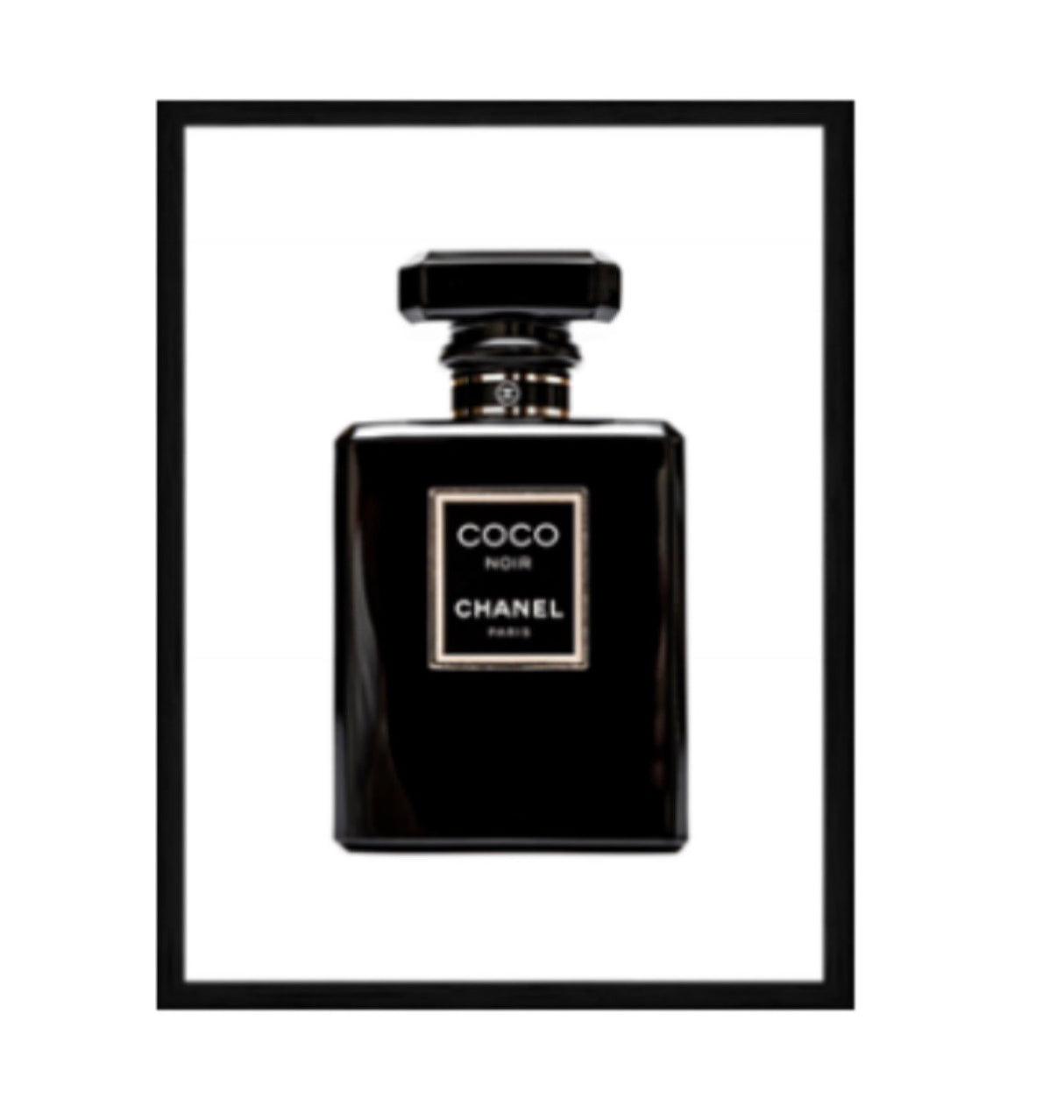Chanel Coco Noir Designer Print In Black Gloss Frame