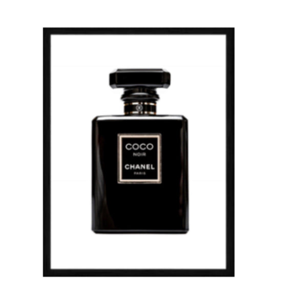 Chanel Coco Noir Designer Print In Black Gloss Frame