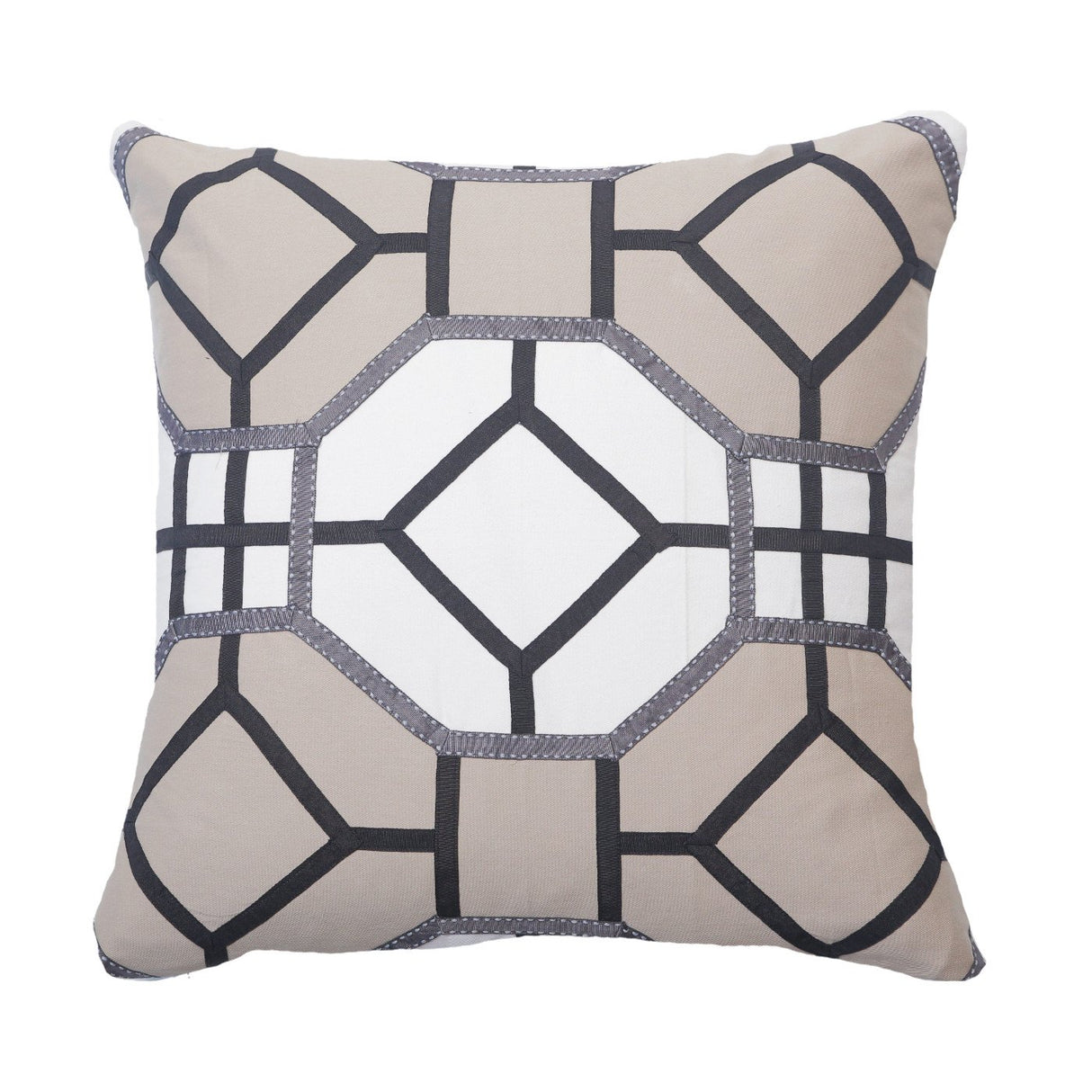Geometric Designer Lounge Cushion In Natural 50x50cm
