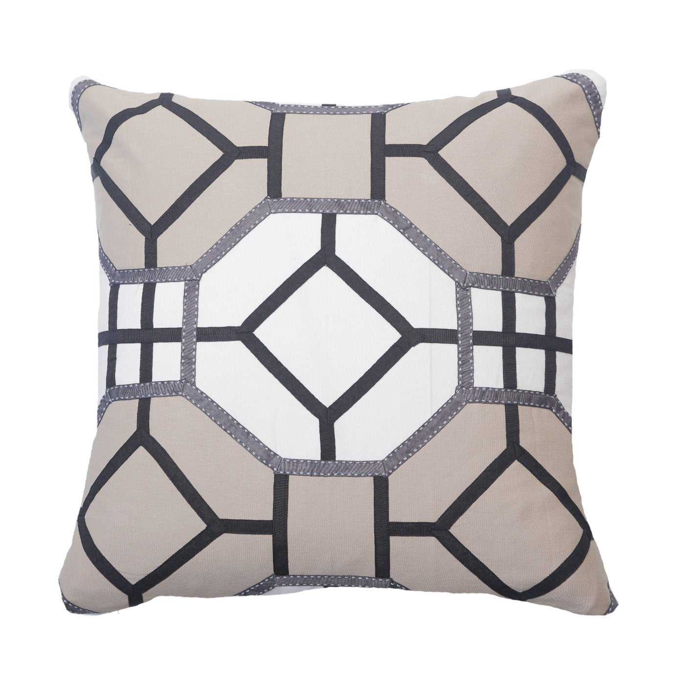 Geometric Designer Lounge Cushion In Natural 50x50cm